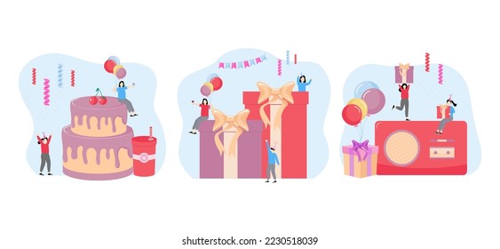 Birthday Party Decoration Flat Bundle Design