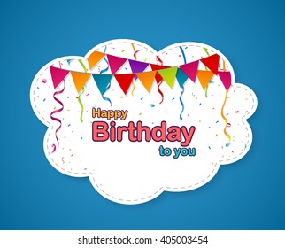 Birthday party design with cloud shape