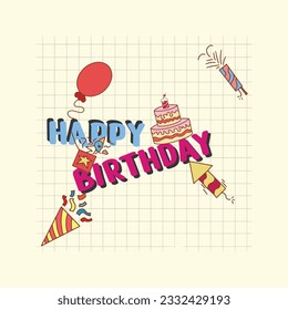 birthday party design vector element