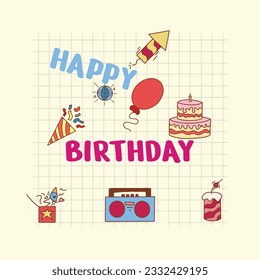 birthday party design vector element