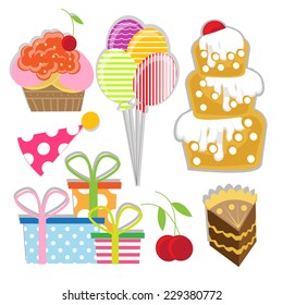 birthday party designing element. vector