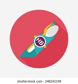 birthday party dishware flat icon with long shadow,eps10