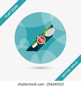 birthday party dishware flat icon with long shadow,eps10