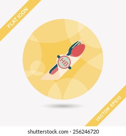 birthday party dishware flat icon with long shadow,eps10