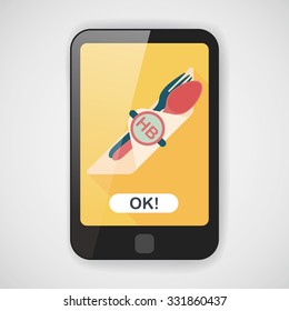 birthday party dishware flat icon with long shadow,eps10