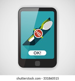 birthday party dishware flat icon with long shadow,eps10