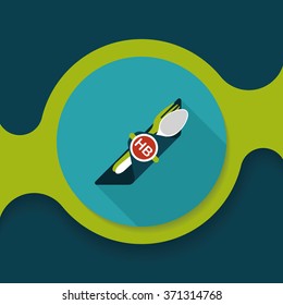 birthday party dishware flat icon with long shadow,eps10