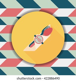 birthday party dishware flat icon with long shadow,eps10