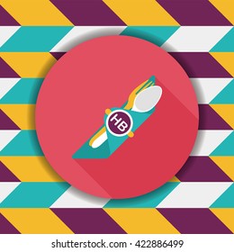 birthday party dishware flat icon with long shadow,eps10