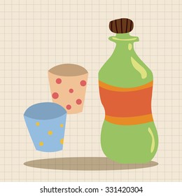 birthday party drink theme elements vector,eps