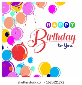 Birthday Party Elements. greeting card/ invitation with vector ballon