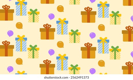 Birthday Party Elements pattern background. Birthday Party Elements illustration pattern. Birthday Party Elements background. Perfect for fabrics, print, textile, wallpaper, and decor. SSTKbackgrounds