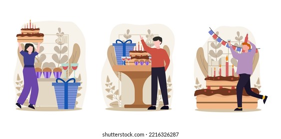 Illustration zum Design von Geburtstagspartys