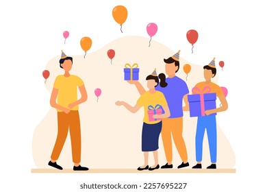 Birthday Party Flat Design Illustration