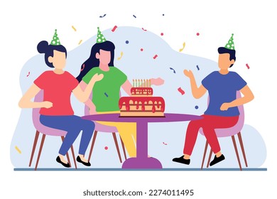 Birthday Party Flat Design Illustration
