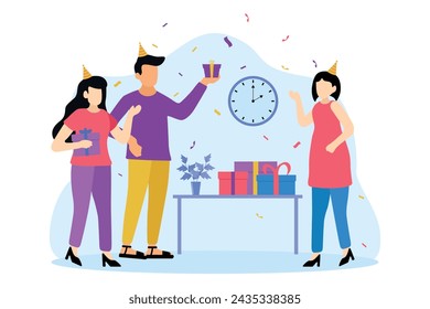 Birthday Party Flat Design Illustration