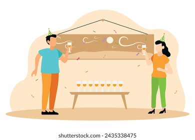 Birthday Party Flat Design Illustration