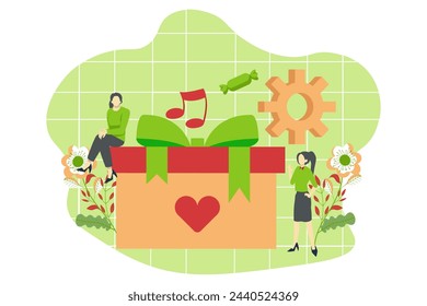 Birthday Party Flat Design Illustration