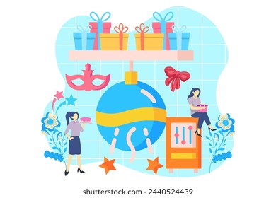 Birthday Party Flat Design Illustration