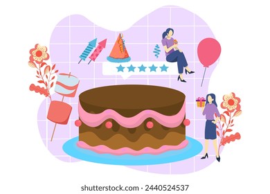 Birthday Party Flat Design Illustration