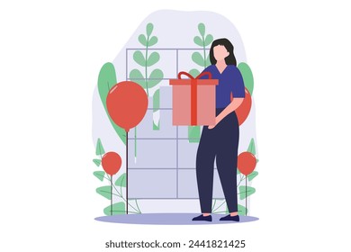 Birthday Party Flat Design Illustration