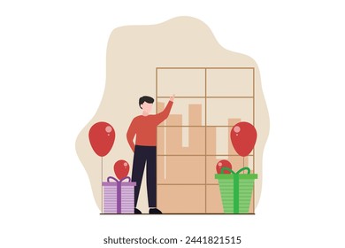 Birthday Party Flat Design Illustration