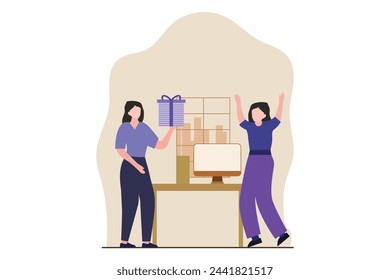 Birthday Party Flat Design Illustration