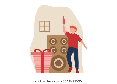 Birthday Party Flat Design Illustration