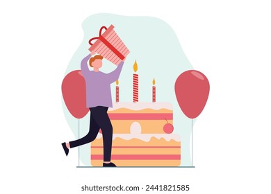 Birthday Party Flat Design Illustration