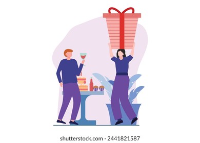 Birthday Party Flat Design Illustration