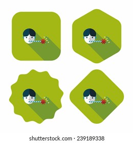 Birthday party flat icon with long shadow, eps10