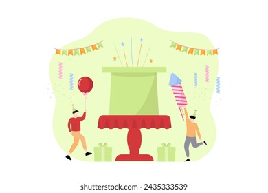 Birthday Party Flat Illustration Design