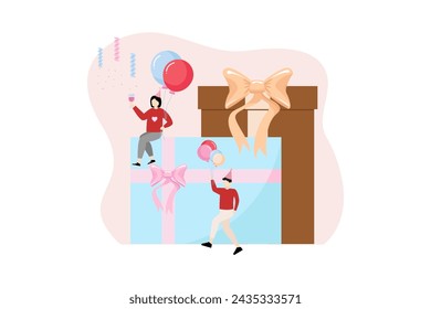 Birthday Party Flat Illustration Design
