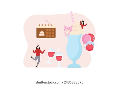 Birthday Party Flat Illustration Design