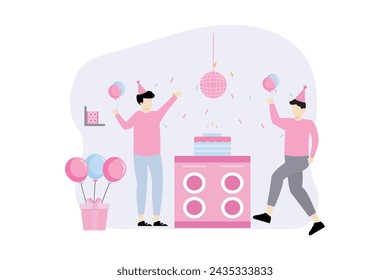 Birthday Party Flat Illustration Design