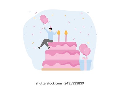 Birthday Party Flat Illustration Design