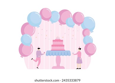 Birthday Party Flat Illustration Design