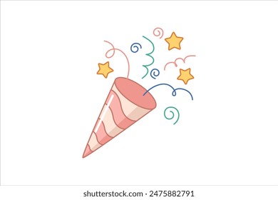 Birthday Party Flat Sticker Design