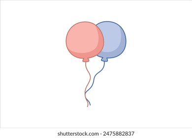 Birthday Party Flat Sticker Design