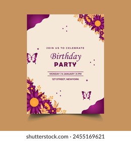 Birthday party flyer template design