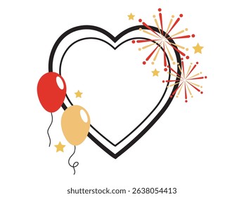 Birthday Party Frame Line Art