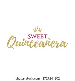 Quinceañera Birthday Party for Girl 15 years vector banner