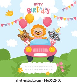 Birthday Party Greeting Card Design Invitation Stock Vector (Royalty ...