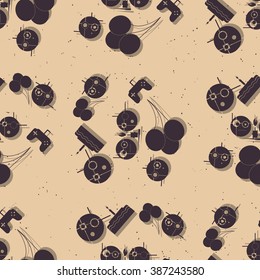 Birthday party grunge seamless pattern. Vector illustration