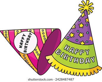 Birthday Party Hat Cartoon Colored Clipart 