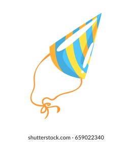 Birthday party hat, celebration party symbol cartoon vector Illustration