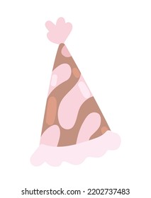 Birthday Party Hat Doodle Icon Isolated