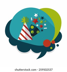 birthday party hat flat icon with long shadow,eps10