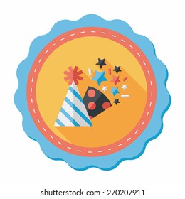 birthday party hat flat icon with long shadow,eps10