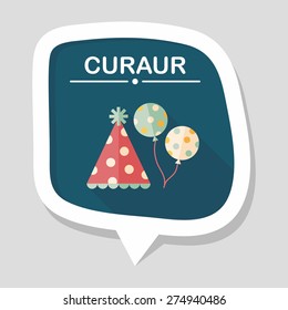 birthday party hat flat icon with long shadow,eps10